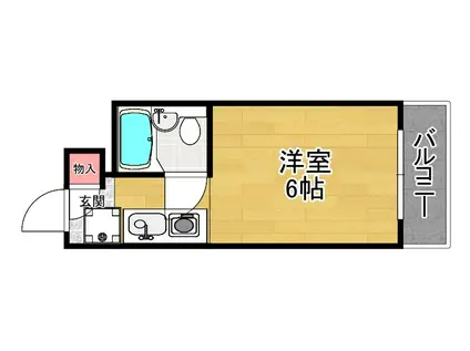 プレアール星田(1K/2階)の間取り写真