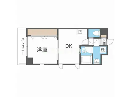 ビエラ江戸堀(1DK/10階)の間取り写真