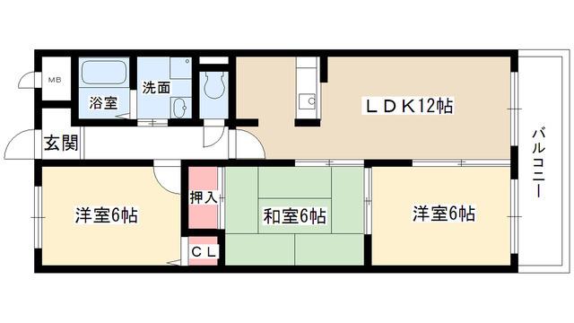 LONE STAR 茶屋ヶ坂(3LDK/5階)の間取り写真