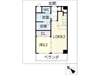 ブリューゲン・ベル・マンション(1LDK/3階)の間取り写真