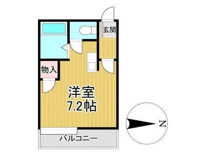 アイビーフラッツ(ワンルーム/3階)の間取り写真