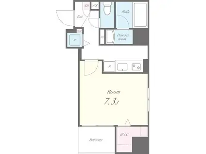 エムロード(1K/4階)の間取り写真