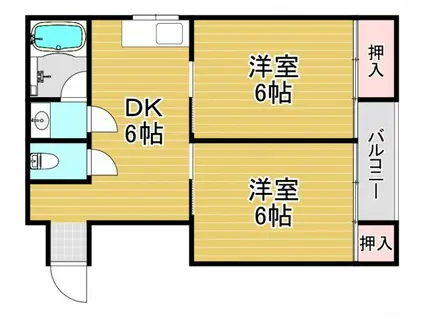 サクセスコート塚本(2DK/3階)の間取り写真
