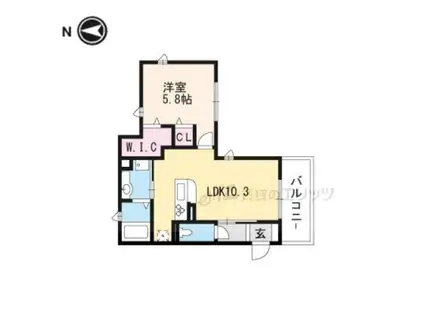 ステイブルコート元町(1LDK/3階)の間取り写真