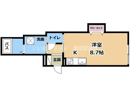 インテグラルNANGO(ワンルーム/1階)の間取り写真