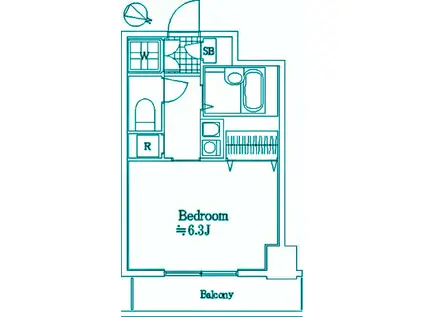 オリオ世田谷上野毛(1K/6階)の間取り写真