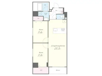 EAU・CLAIR 道灌山(2LDK/3階)の間取り写真