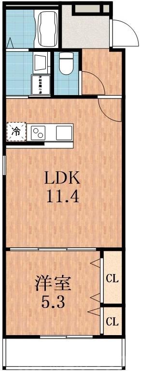 フジパレス住吉遠里小野V番館(1LDK/1階)の間取り写真
