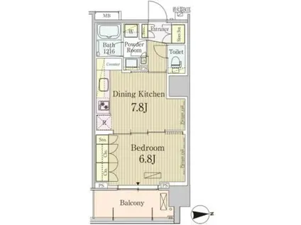 パークアクシス池田山(1DK/7階)の間取り写真