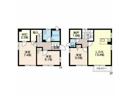 ヴェールシャリオ(3LDK/2階)の間取り写真