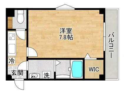 アムール今宮(1K/2階)の間取り写真