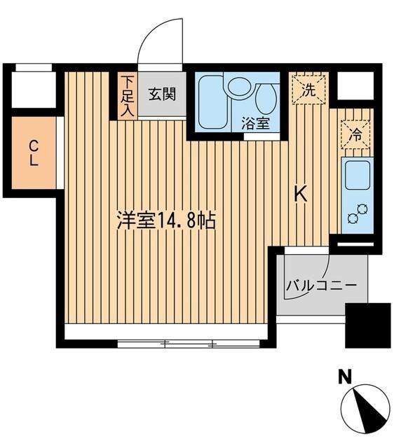 メゾン・デュ・オーラ山下町(ワンルーム/4階)の間取り写真