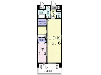 アマルフィ(1LDK/2階)の間取り写真