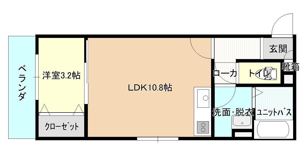 ルアル大門(1LDK/3階)の間取り写真