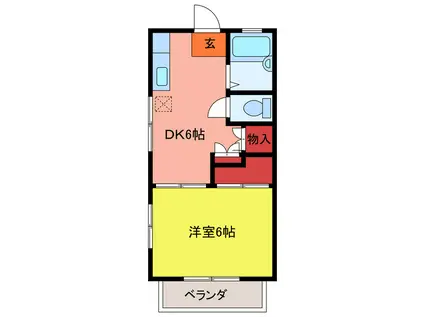 第7サンコーポ(1DK/1階)の間取り写真