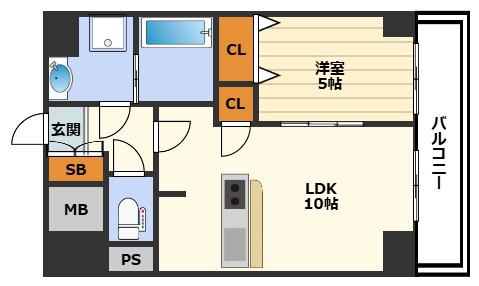 CAVANA梅田北(1LDK/15階)の間取り写真