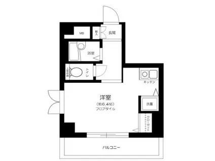 エクセリア東北沢(ワンルーム/4階)の間取り写真