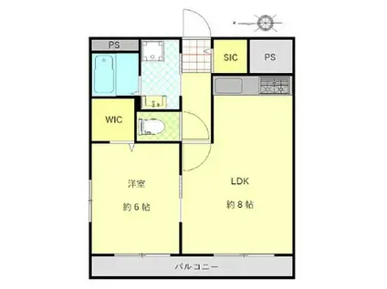 赤門ロイヤルハイツ(1LDK/9階)の間取り写真