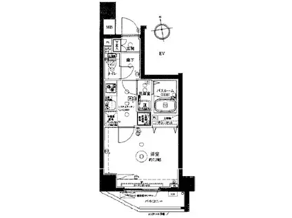 クレヴィスタ亀戸(1K/1階)の間取り写真