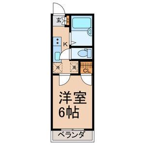 カーサベルデ松栄(1K/1階)の間取り写真