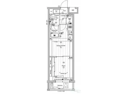 PREMIUM CUBE 東高円寺(1DK/3階)の間取り写真