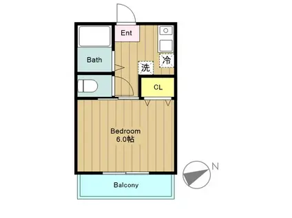 リバーサイドハイツ(1K/1階)の間取り写真