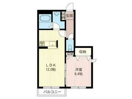 チャ・ベーネI(1LDK/1階)の間取り写真