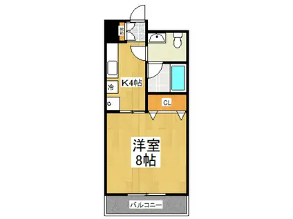 ヴィラフィオーレ(1K/1階)の間取り写真