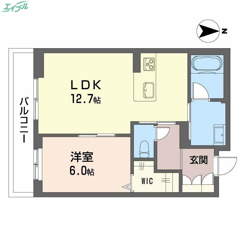 JR山陽本線 岡山駅 徒歩10分 2階建 新築(1LDK/2階)の間取り写真
