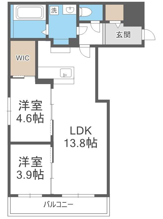 ERFOLG千歳春日(2LDK/3階)の間取り写真