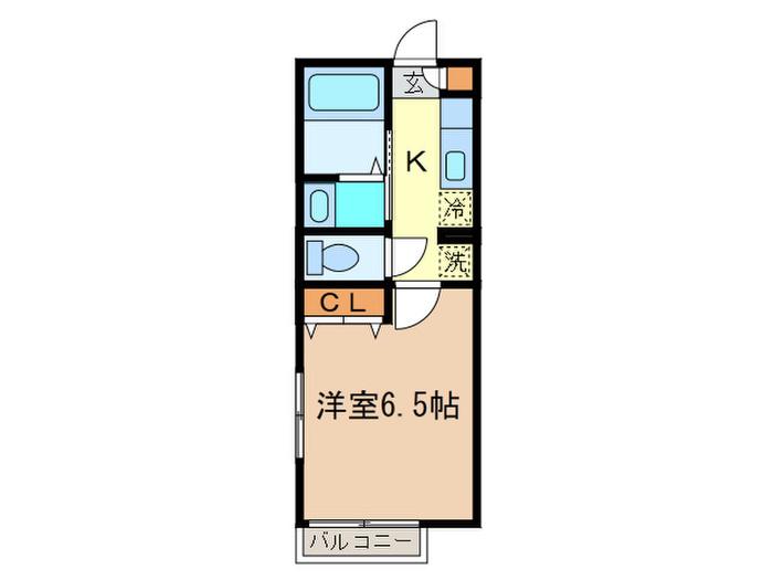 コーポナガイIII(1K/2階)の間取り写真