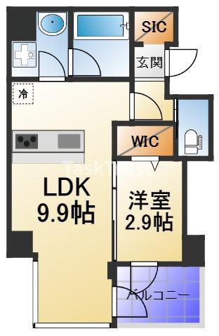 M.HILLS南森町(1LDK/4階)の間取り写真