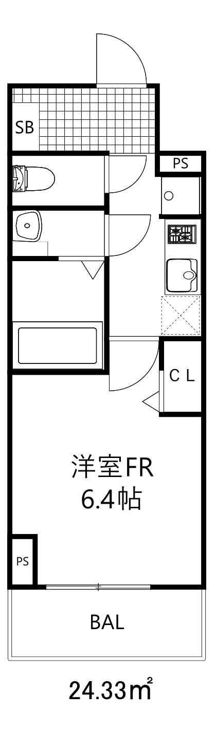 クレストタップディータ神戸西パークフロント(1K/14階)の間取り写真