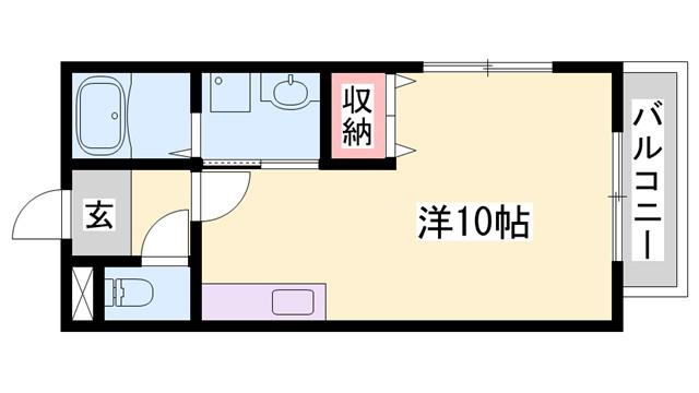 アウラ細江(ワンルーム/1階)の間取り写真