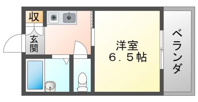エクステンド穂波(1K/2階)の間取り写真