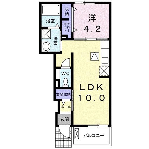 ラ・シック(1LDK/1階)の間取り写真