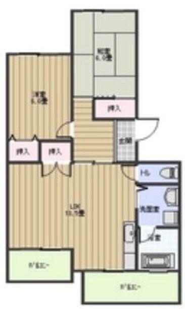 サンハイツひさし(2LDK/3階)の間取り写真
