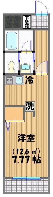 SKビル2番館(1K/8階)の間取り写真
