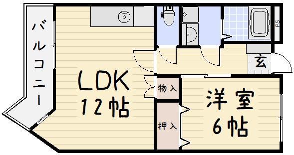 スタンフォード(1LDK/3階)の間取り写真