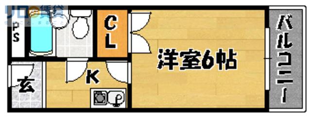 ルミエール(1K/2階)の間取り写真