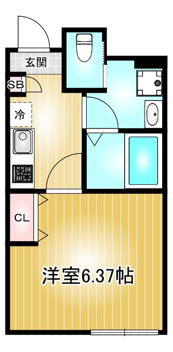 CHIKUSA-SIX(1K/1階)の間取り写真