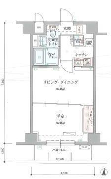 リヴシティ錦糸町(1LDK/2階)の間取り写真