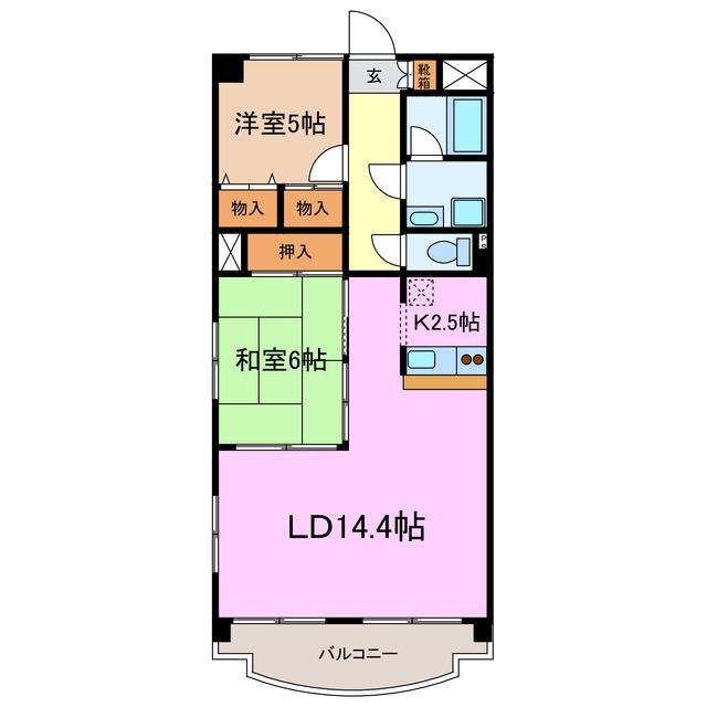 TRENDY IMA I(2LDK/2階)の間取り写真
