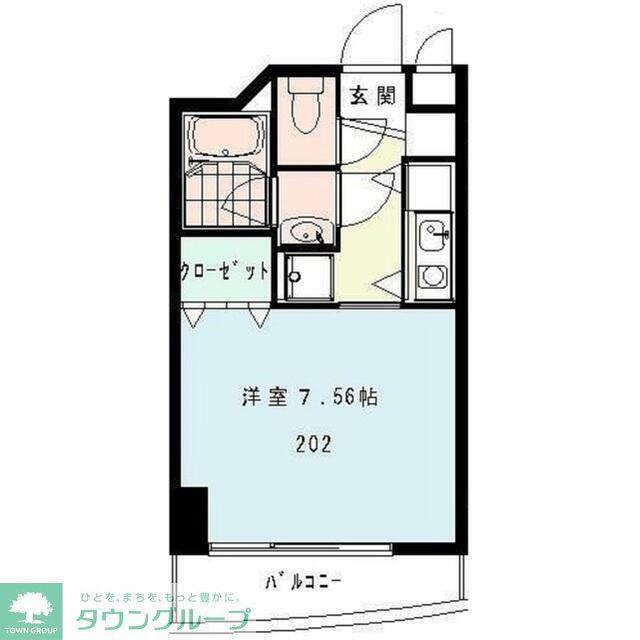 E1ウエスト(1K/3階)の間取り写真
