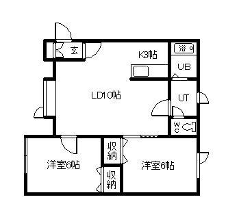 ライフコート(2LDK/2階)の間取り写真