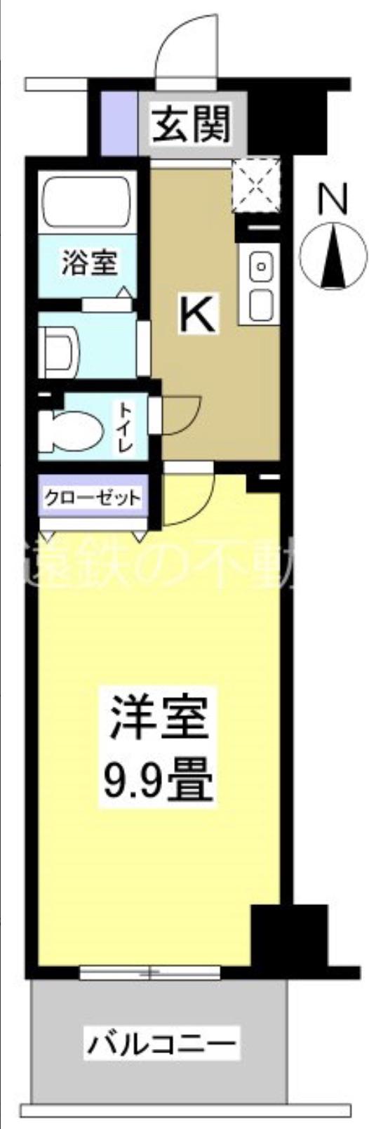 セントラルコート21(1K/3階)の間取り写真