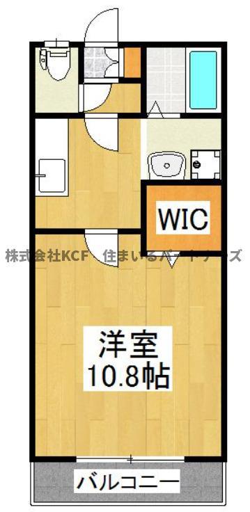 JR久大本線 御井駅 徒歩24分 3階建 築22年(1K/2階)の間取り写真