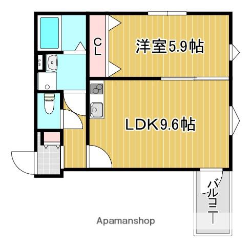 LA-CREA ZII(1LDK/2階)の間取り写真