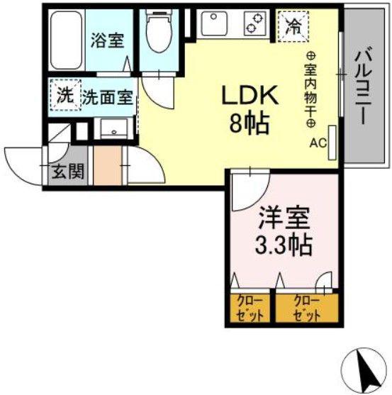 BRIGHTSII(1LDK/3階)の間取り写真