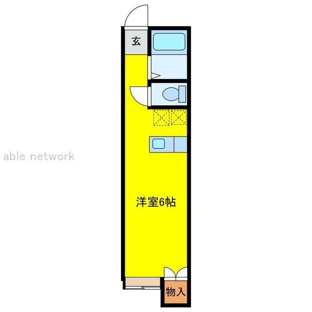 ALIVIO新潟石山(ワンルーム/1階)の間取り写真